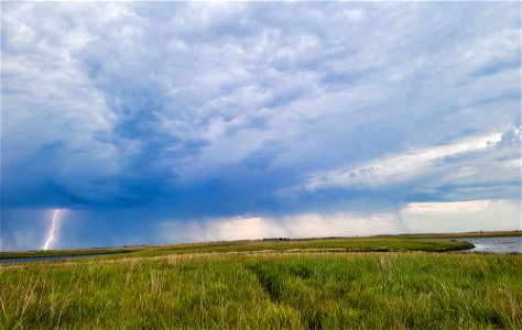 Lightning Striking Again on Trout WPA Lake Andes Wetland Management District South Dakota photo