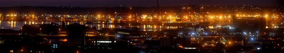 Durban Harbour 9 July 2019 Nightime Panorama photo