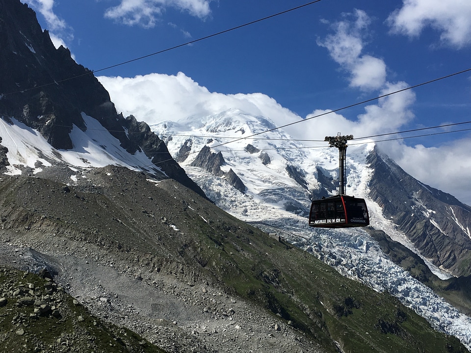 Cable Car of the Mont Blanc massif and Chamonix
