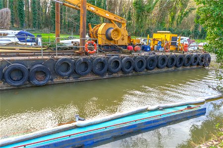 Narrowboat Salvage River Medway Opposite Allington Marina.