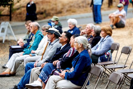 Crowd reacts to opening ceremony speeches photo