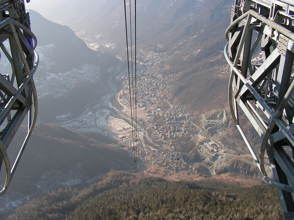 Valmalenco view from the station of the cable car