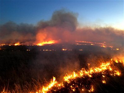 Prescribed burn on Lake Andes Wetland Management District South Dakota