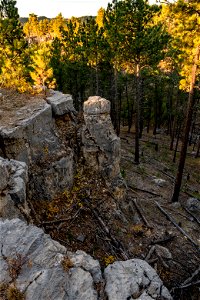 Rocky cliffs and trees