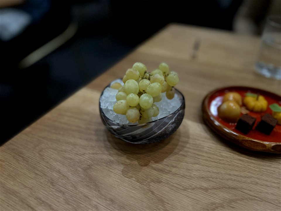 Iced grapes