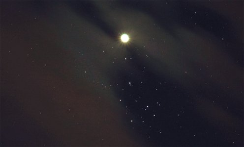 Venus and the Pleiades on April 4, 2020