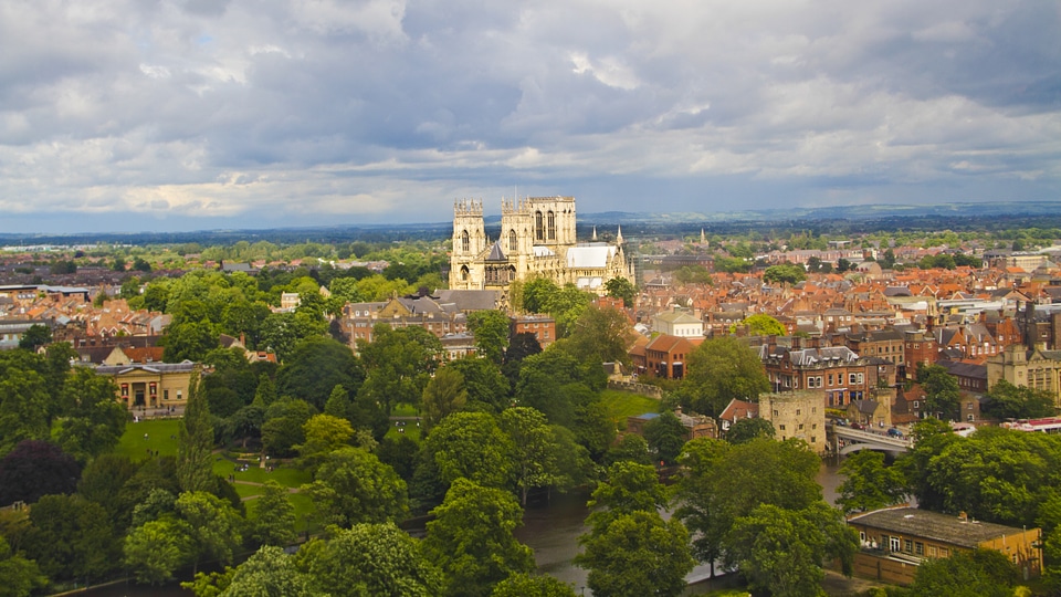 A view over the city of York in England