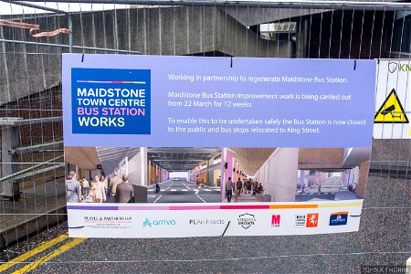 Maidstone Chequers Bus Station. Closed for 12 weeks for refurbishment.