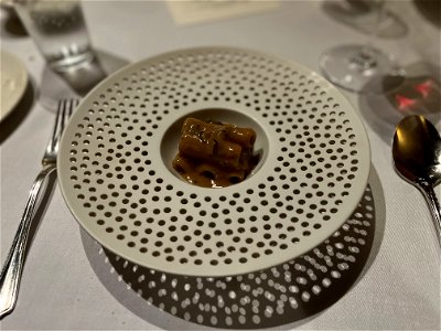 Ridged Pasta with faux Foie gras, Black Truffles and Marsala photo