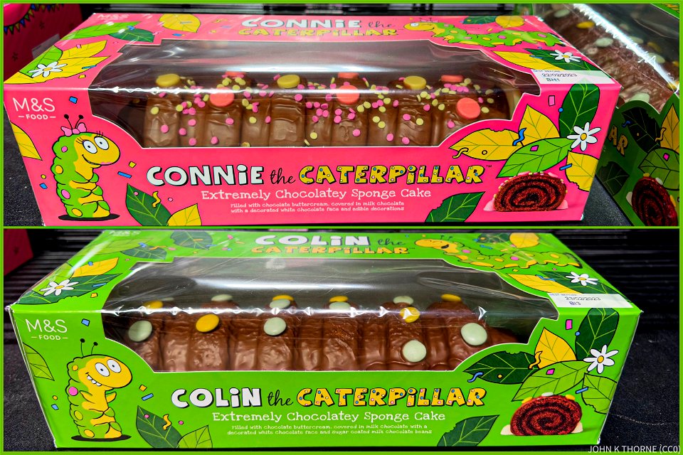 Colin the Caterpillar" is a chocolate roll cake sold by the British retailer Marks & Spencer