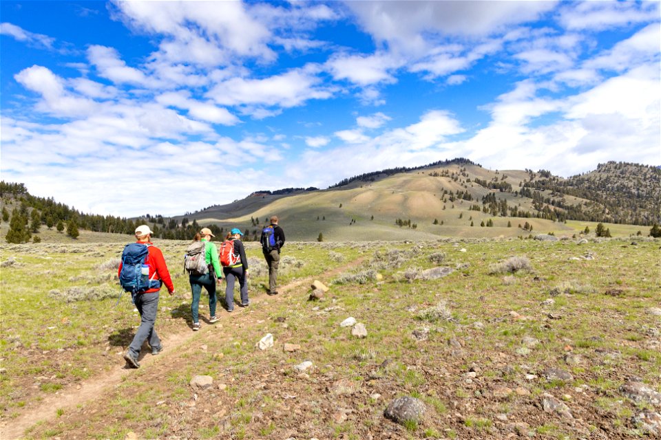 Hikers on the Lower Blacktail Trail