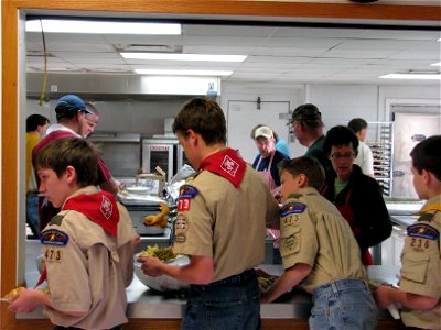 Boy Scouts ready to feast photo