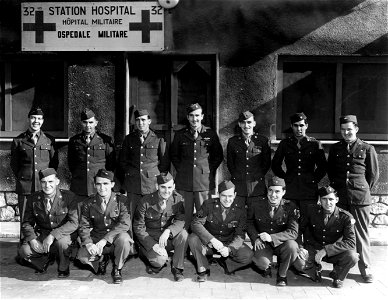 SC 334856 - Personnel of the 32nd Station Hospital shown are: L to R, (front row)