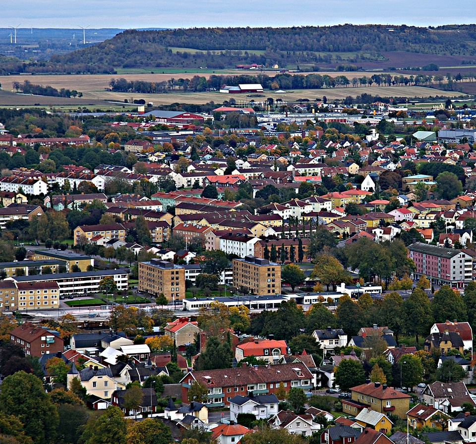 The town Falkoping in Västergötland, Sweden