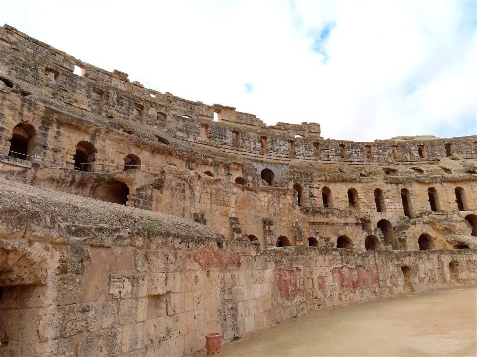 View from arena Amphitheatre of El Jem Tunisia