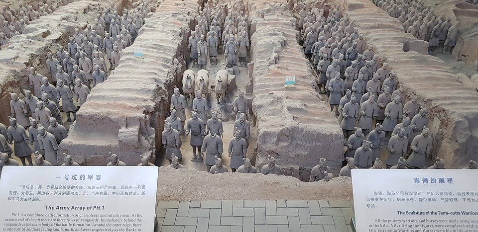 The Terracotta Army in the museum of Qin Shi Huangs tomb