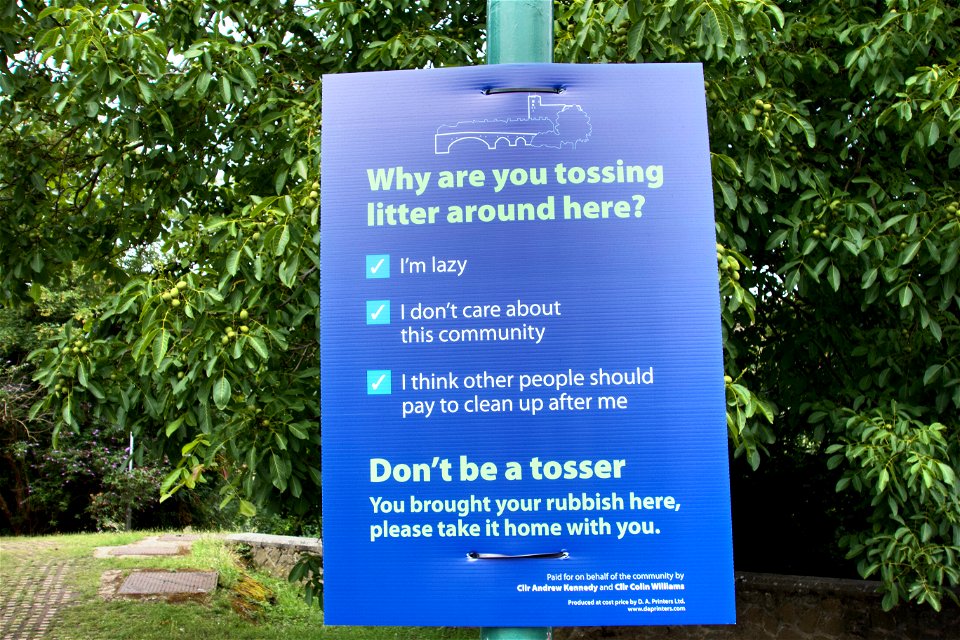 Don’t be a tosser! Aylesford.