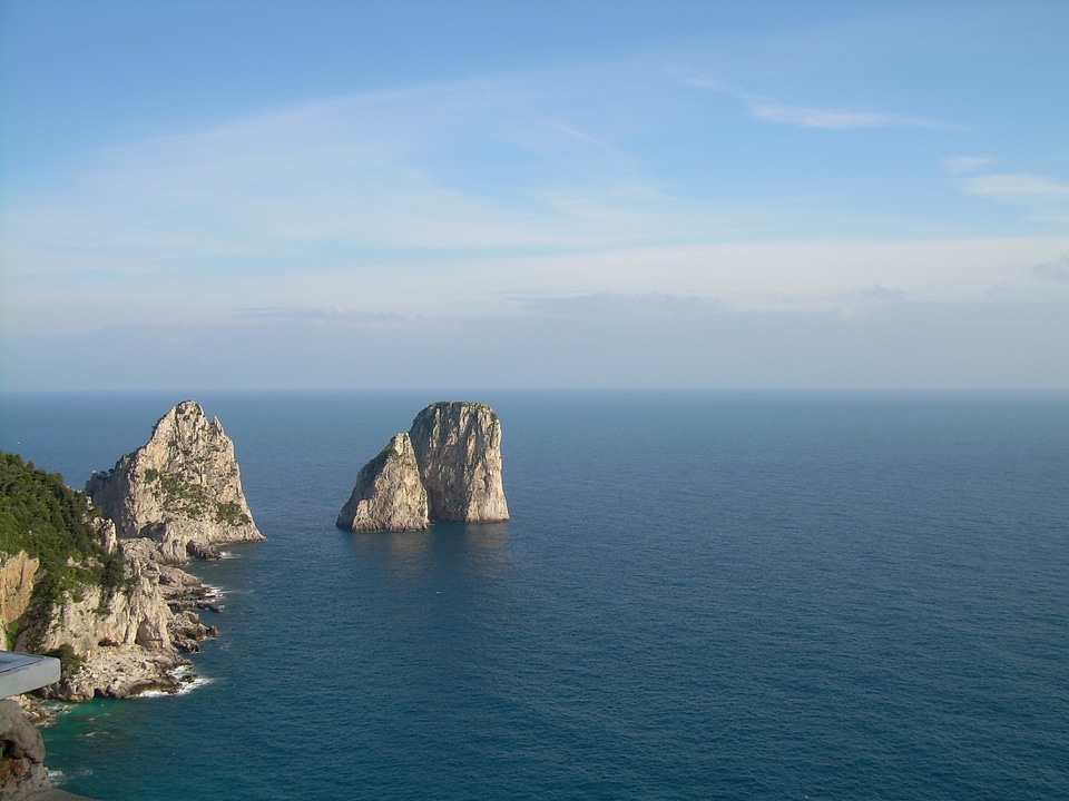 View from a cliff on the island of Capri, Italy