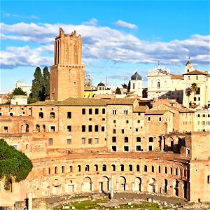 Forum Building from Monument to Vittorio Emanuele II first King of united Italy Rome Italy