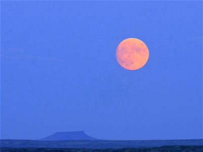 Rising Sturgeon Moon over Seedskadee National Wildlife Refuge