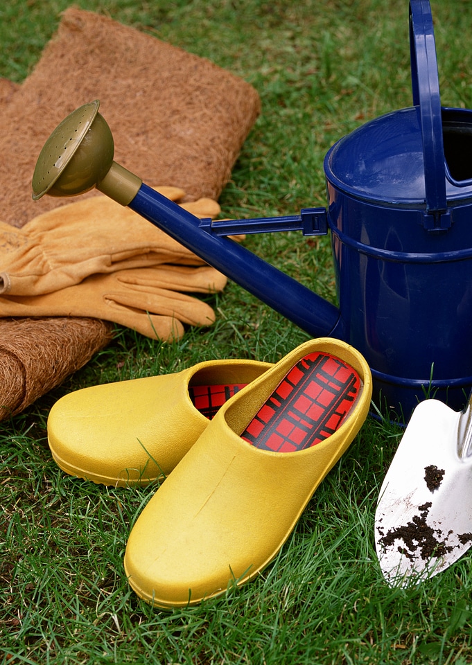 Gardening tools on grass o