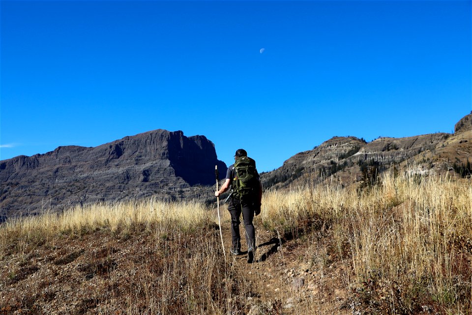 Hiker on the Pebble Creek Trail