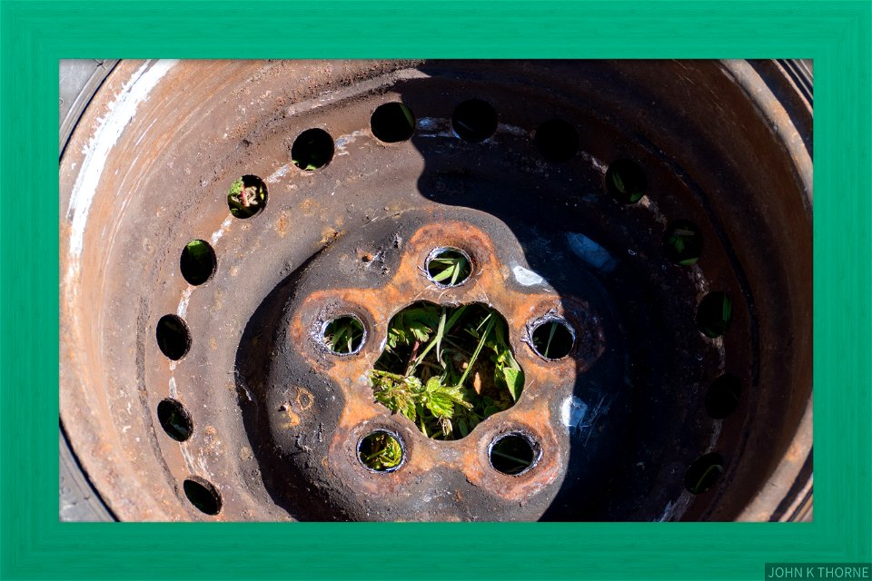 This wheel fell of a Volkswagen Camper whilst it was travelling 40 MPH down hill. The wheel ended up in my field. The camper ground out sparks flying along the road.
