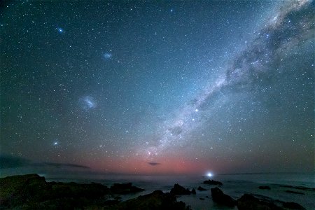 Milky Way with hint of aurora australis photo