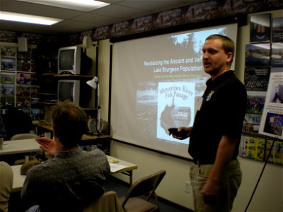 Nick Utrup at the Fish Passage Presentation photo