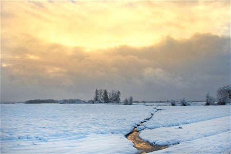 Snow in the Willamette Valley, Oregon, late afternoon. photo