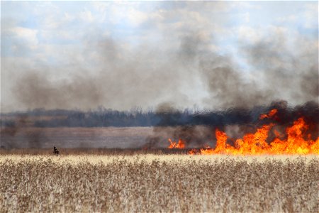 Burn Firefighter Lake Andes Wetland Management District South Dakota