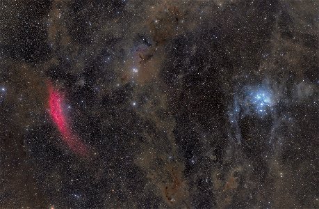 California Nebula, Pleiades and galactic cirrus in Taurus-Perseus region (2021)