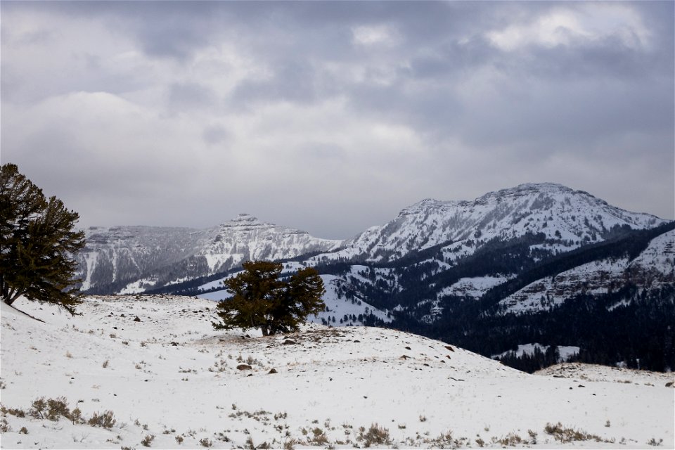 Views of the Thunderer on a cloudy, winter day