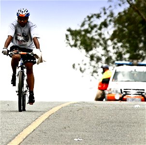 Johannesburg - 94.7 Cycle Race - another lonesome straggler photo