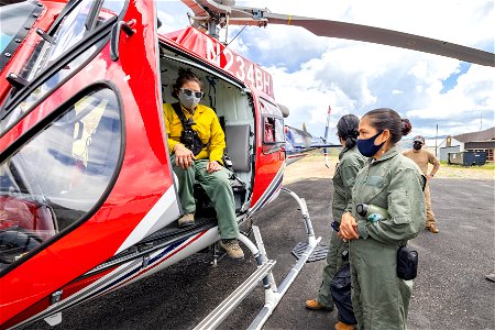 Yellowstone flood event 2022: Secretary Haaland receives a saftey briefing before her flight to see the damage