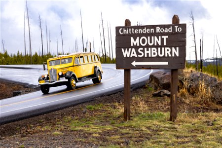 Tower-Roosevelt to Chittenden Road ribbon-cutting: White bus at Chittenden Road junction photo