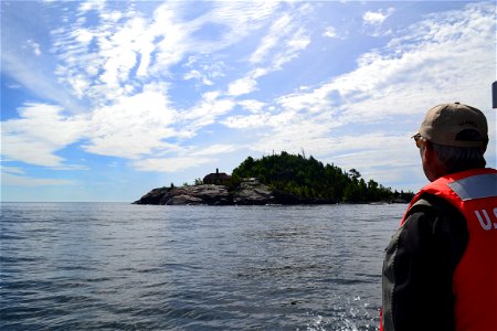 Regional Director Tom Melius approaching Huron National Wildlife Refuge photo