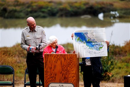 Local environmental advocate speaks during opening ceremony photo