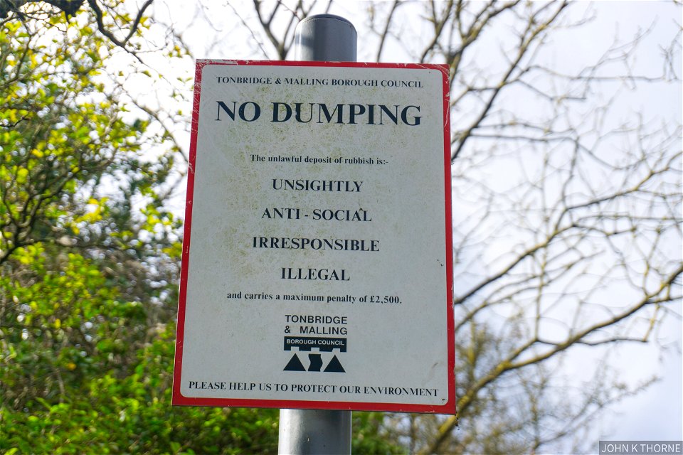 NO DUMPING a sign in the middle of nowhere