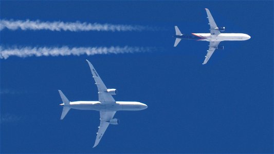 Airbus A321-211P2F 9H-ZTB Titan Airways Malta - Liege to Tel Aviv (34700 ft.) & Boeing 787-9 Dreamliner B-7898 Air China - Milan to Beijing (38000 ft.)