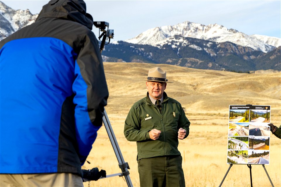 Yellowstone Flood Recovery Event: Cam Sholly briefing the press