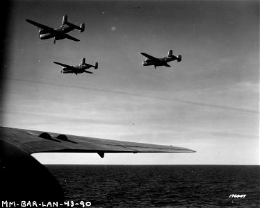 SC 170047 - B-25 bombers on one of their many missions. Berteaux, North Africa. 10 February, 1943. photo