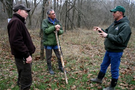 Regional Director Visiting with Missouri Department of Conservation Staff on Ozark Cavefish National Wildlife Refuge