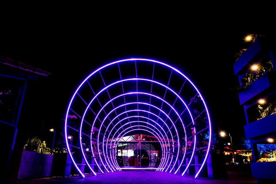 Night Tunnel Lights photo