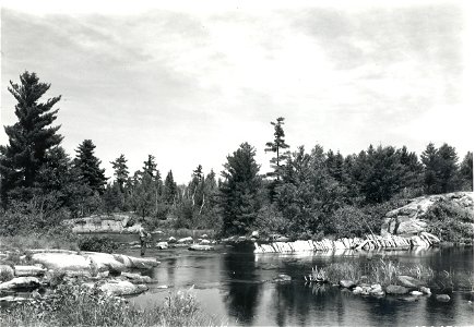 Remains of an old logging dam at the west end of Lake Two. SNF Historic photo
