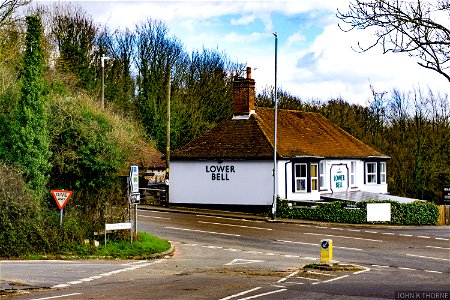 The Lower Bell is a pub on the A229 Blue Bell Hill, between Chatham and Maidstone in Kent. It is located at the edge of the North Downs where the A229 meets the Pilgrims' Way photo