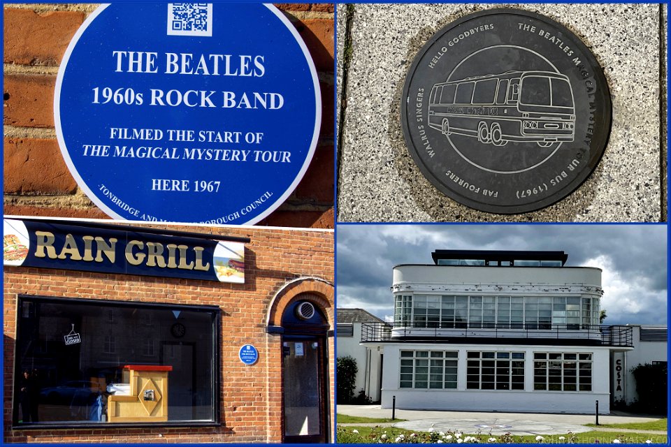 The Beatles 1967 West Malling. Film location for a “Magical Mystery Tour”