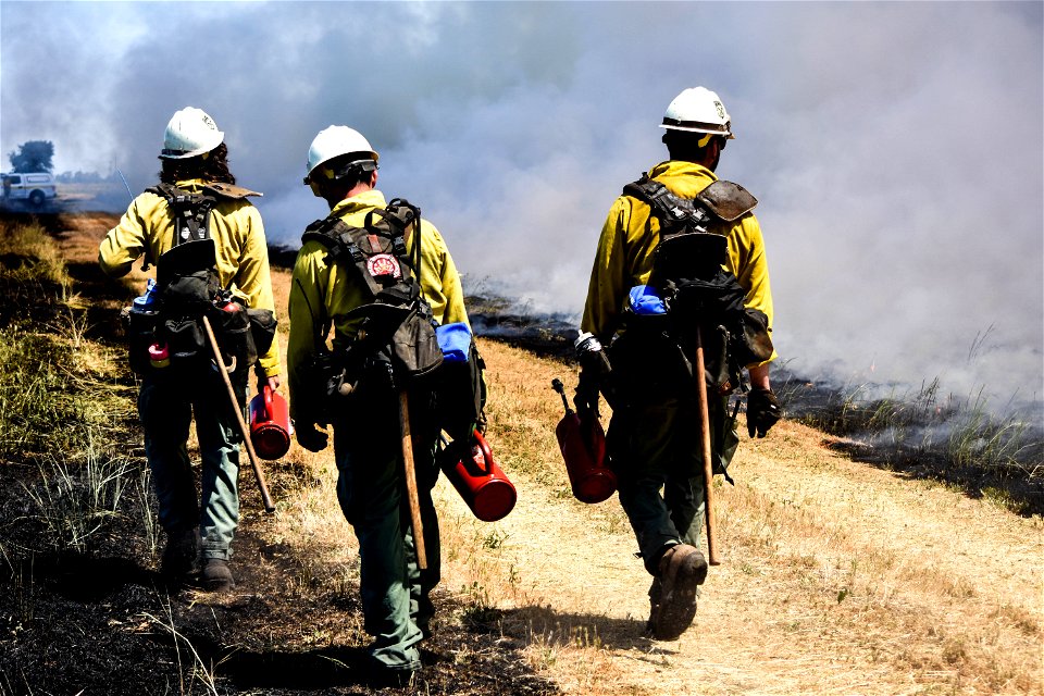 BLM’s Folsom Lake Veterans Crew perform RX Burn at Cosumnes River Preserve restoring critical habitat.