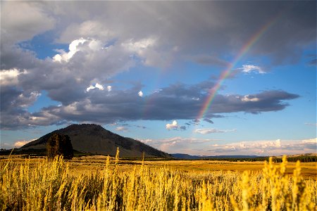 Double rainbow in Swan Lake Flats near Bunsen Peak photo