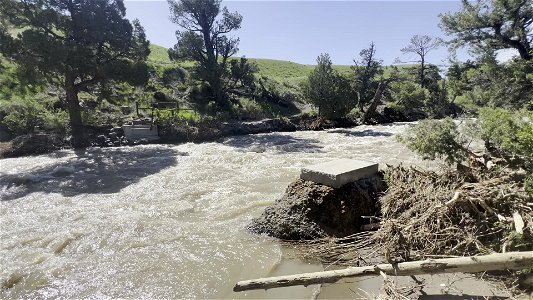 Yellowstone flood event 2022: Rescue Creek Bridge washed away